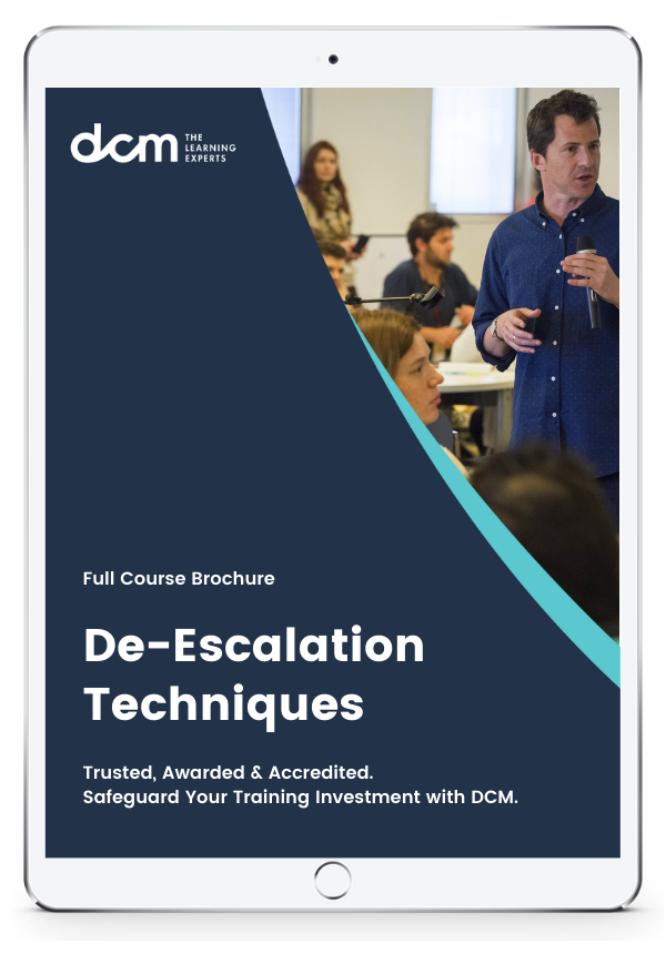 Get the  De-escalation Techniques Training Full Course Brochure & Timetable Instantly